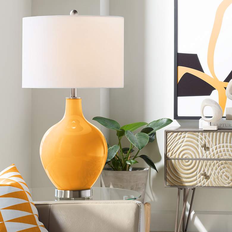 Image 1 Color Plus Ovo 28 1/2" High Carnival Orange Glass Table Lamp