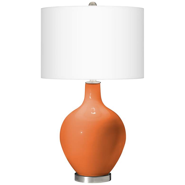 Image 2 Color Plus Ovo 28 1/2 inch High Celosia Orange Glass Table Lamp