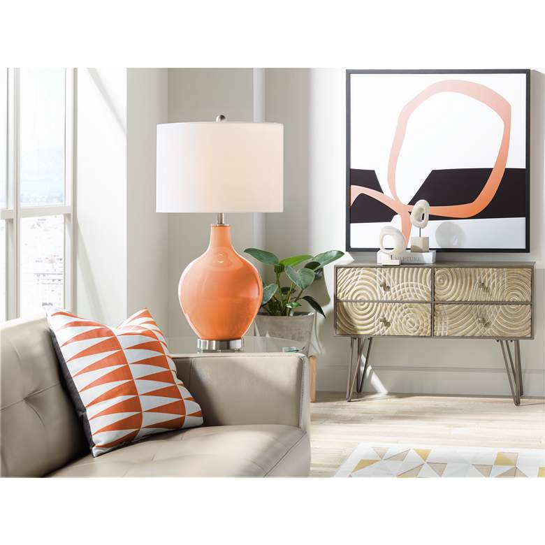 Image 3 Color Plus Ovo 28 1/2 inch High Celosia Orange Glass Table Lamp more views