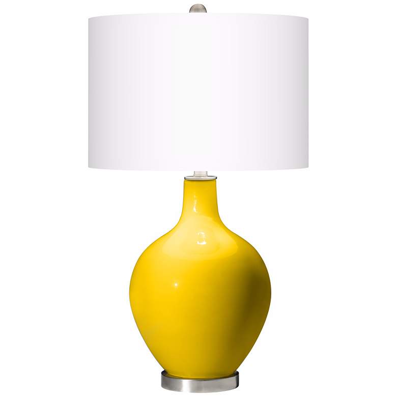 Image 2 Color Plus Ovo 28 1/2 inch High Citrus Yellow Glass Table Lamp