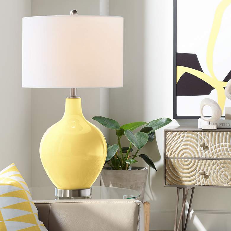 Image 1 Color Plus Ovo 28 1/2" High Daffodil Yellow Table Lamp