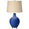 Color Plus Ovo 28 1/2" High Dazzling Blue Burlap Shade Table Lamp