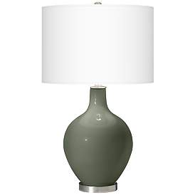Image2 of Color Plus Ovo 28 1/2" High Deep Lichen Green Glass Table Lamp