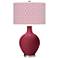 Color Plus Ovo 28 1/2" High Diamonds Shade Antique Red Table Lamp