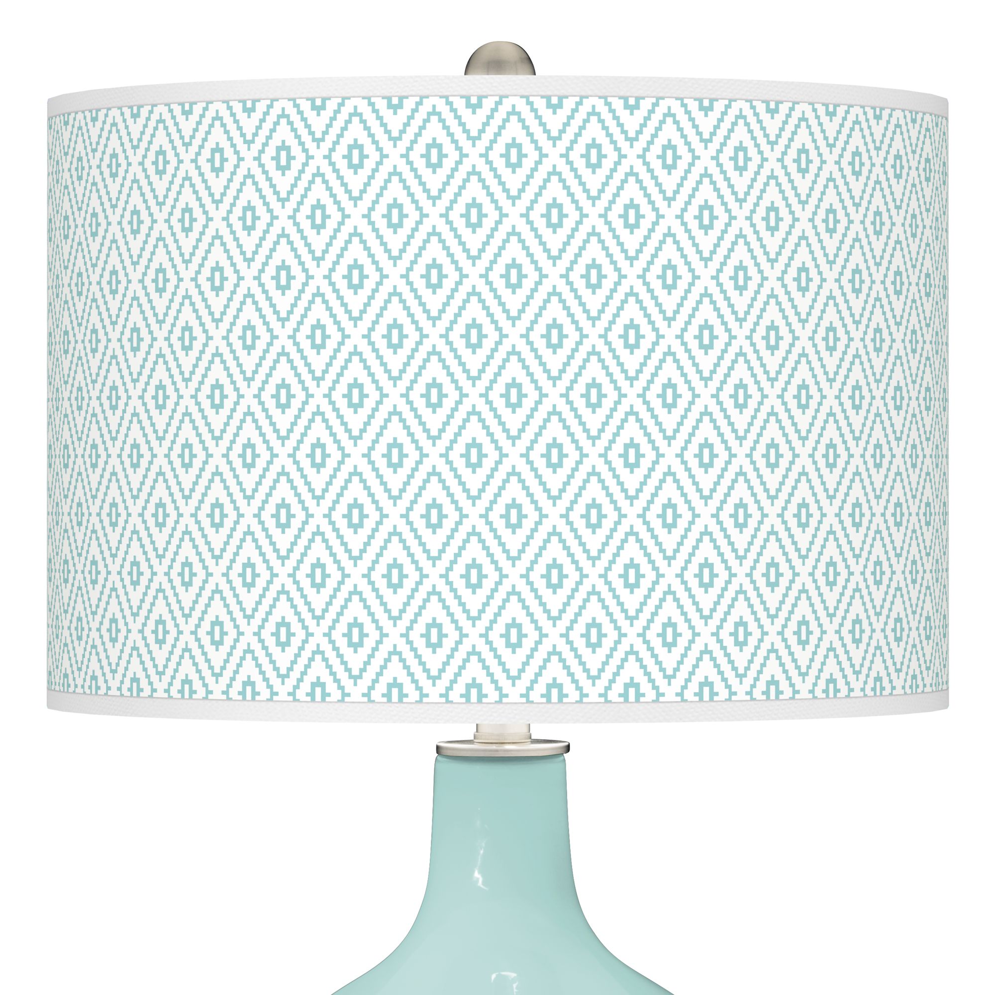 Image 2 Color Plus Ovo 28 1/2" High Diamonds Shade Cay Blue Table Lamp more views