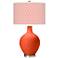 Color Plus Ovo 28 1/2" High Diamonds Shade Daredevil Orange Table Lamp
