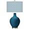 Color Plus Ovo 28 1/2" High Diamonds Shade Oceanside Blue Table Lamp