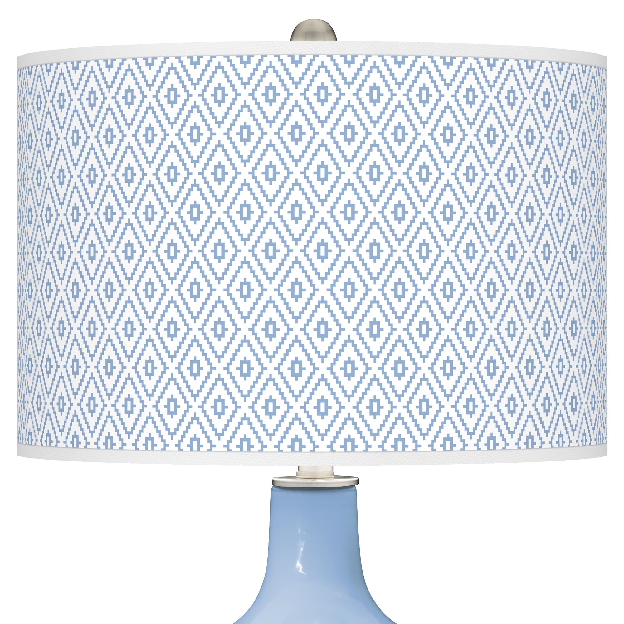 Image 2 Color Plus Ovo 28 1/2" High Diamonds Shade Placid Blue Table Lamp more views