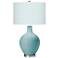 Color Plus Ovo 28 1/2" High Diamonds Shade Raindrop Blue Table Lamp