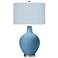 Color Plus Ovo 28 1/2" High Diamonds Shade Secure Blue Table Lamp