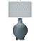 Color Plus Ovo 28 1/2" High Diamonds Shade Smoky Blue Table Lamp