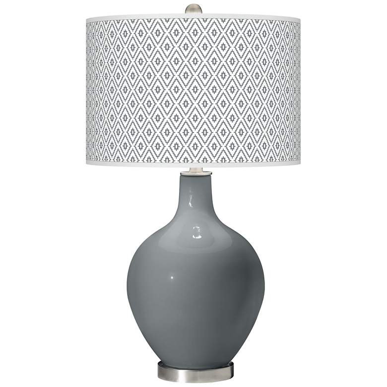 Image 1 Color Plus Ovo 28 1/2" High Diamonds Shade Software Gray Table Lamp