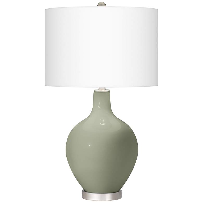Image 2 Color Plus Ovo 28 1/2" High Evergreen Fog Green Glass Table Lamp