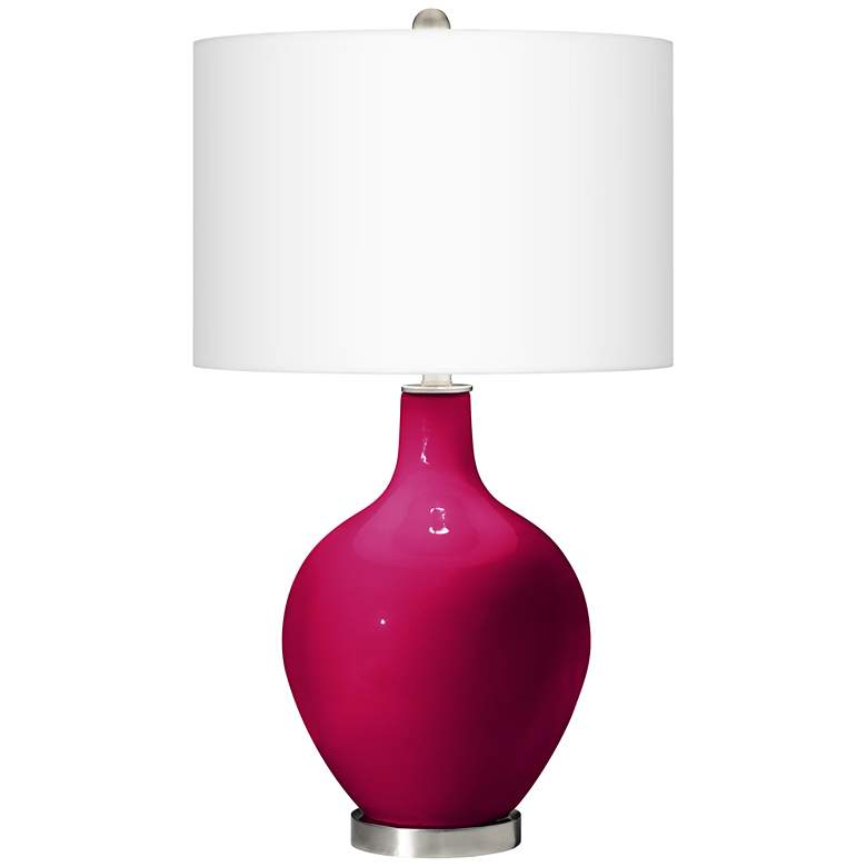 Image 2 Color Plus Ovo 28 1/2 inch High French Burgundy Red Table Lamp