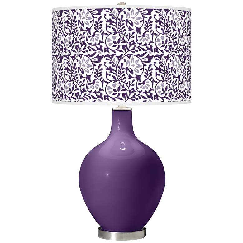 Image 1 Color Plus Ovo 28 1/2" High Gardenia Shade Acai Purple Table Lamp