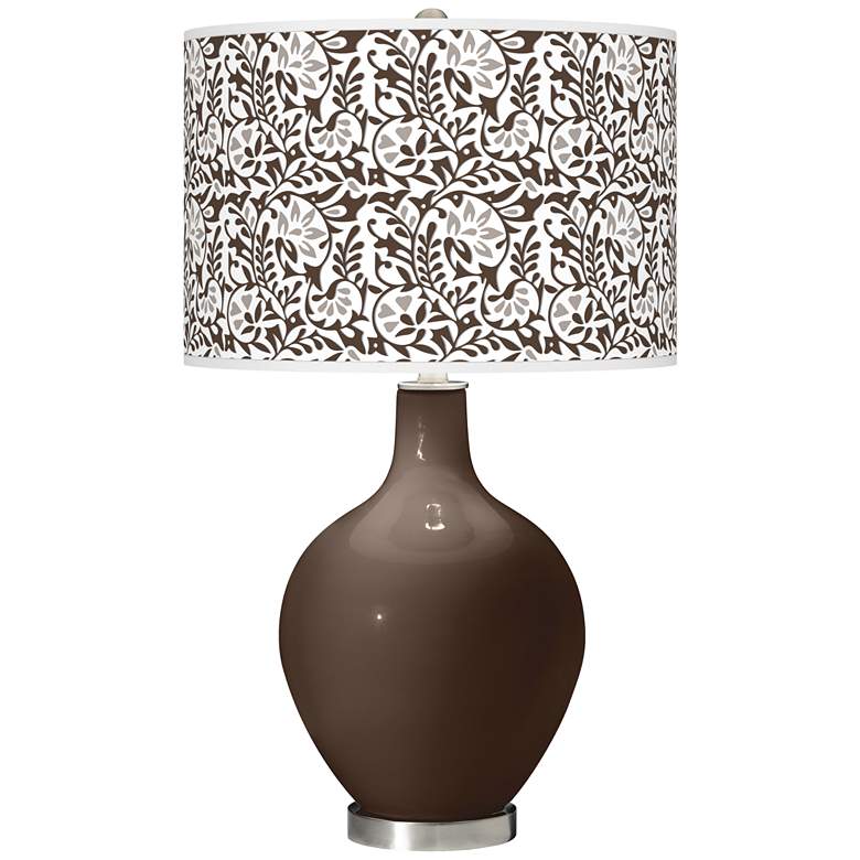 Image 1 Color Plus Ovo 28 1/2" High Gardenia Shade Carafe Brown Table Lamp