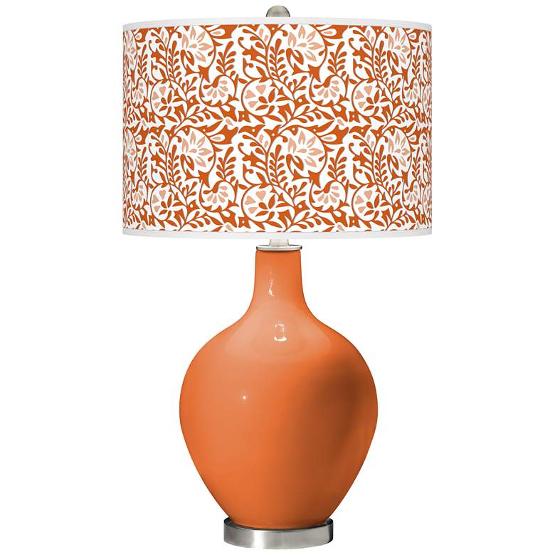 Image 1 Color Plus Ovo 28 1/2" High Gardenia Shade Celosia Orange Table Lamp