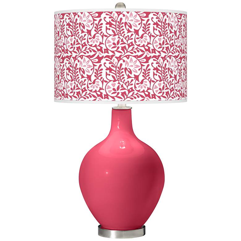 Image 1 Color Plus Ovo 28 1/2" High Gardenia Shade Eros Pink Table Lamp