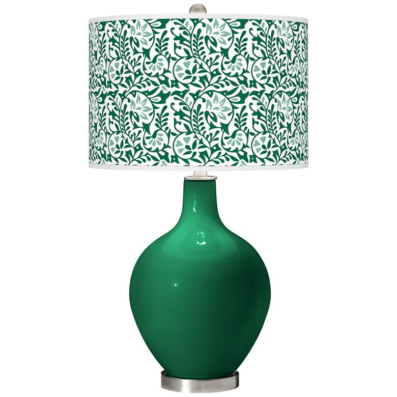 Image 1 Color Plus Ovo 28 1/2" High Gardenia Shade Greens Table Lamp