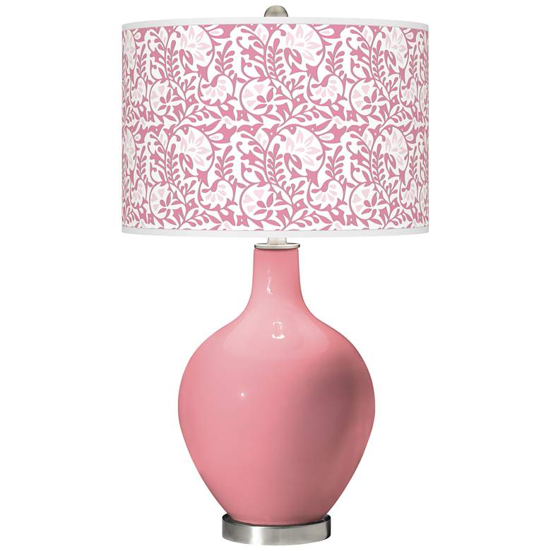 Image 1 Color Plus Ovo 28 1/2" High Gardenia Shade Haute Pink Table Lamp