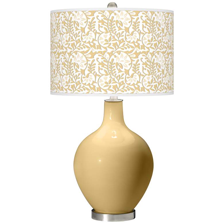 Image 1 Color Plus Ovo 28 1/2" High Gardenia Shade Humble Gold Table Lamp