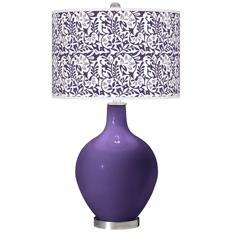 Image 1 Color Plus Ovo 28 1/2" High Gardenia Shade Izmir Purple Table Lamp
