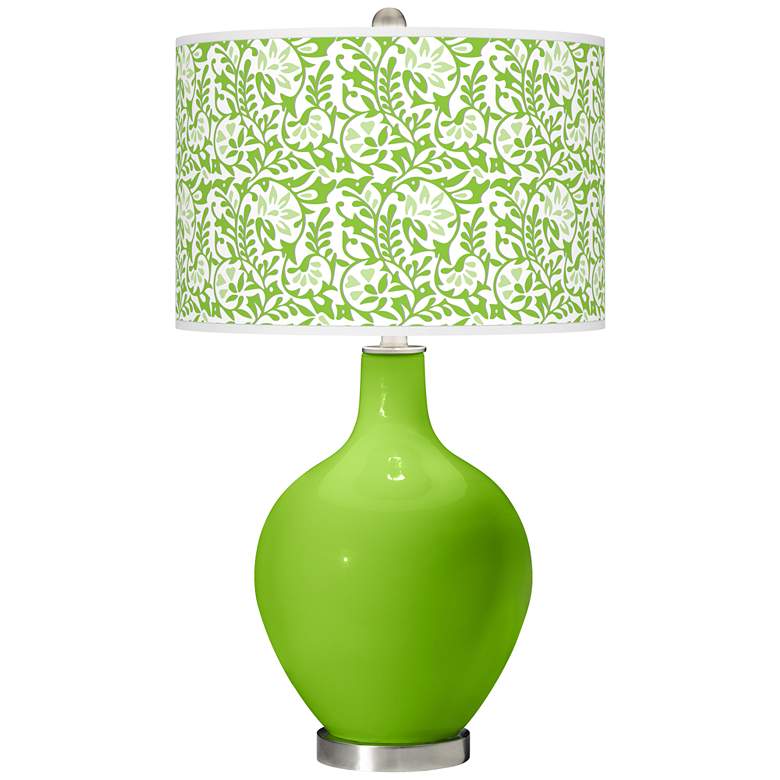 Image 1 Color Plus Ovo 28 1/2" High Gardenia Shade Neon Green Table Lamp