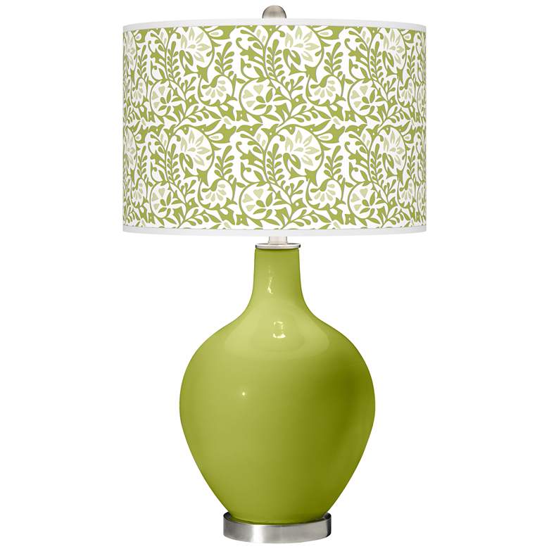 Image 1 Color Plus Ovo 28 1/2" High Gardenia Shade Parakeet Green Table Lamp