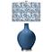 Color Plus Ovo 28 1/2" High Gardenia Shade Regatta Blue Table Lamp