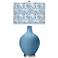 Color Plus Ovo 28 1/2" High Gardenia Shade Secure Blue Table Lamp