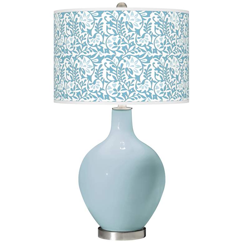 Image 1 Color Plus Ovo 28 1/2" High Gardenia Shade Vast Sky Blue Table Lamp