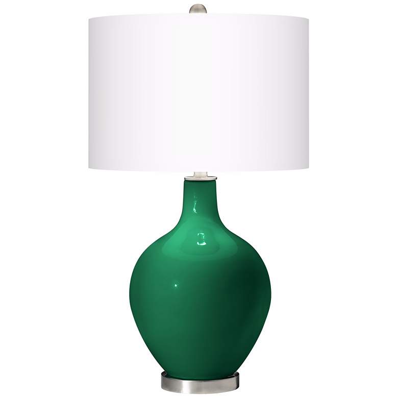 Image 2 Color Plus Ovo 28 1/2" High Greens Glass Table Lamp