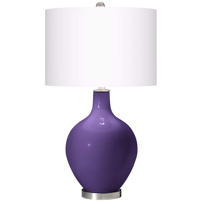 Image 3 Color Plus Ovo 28 1/2 inch High Izmir Purple Glass Table Lamp