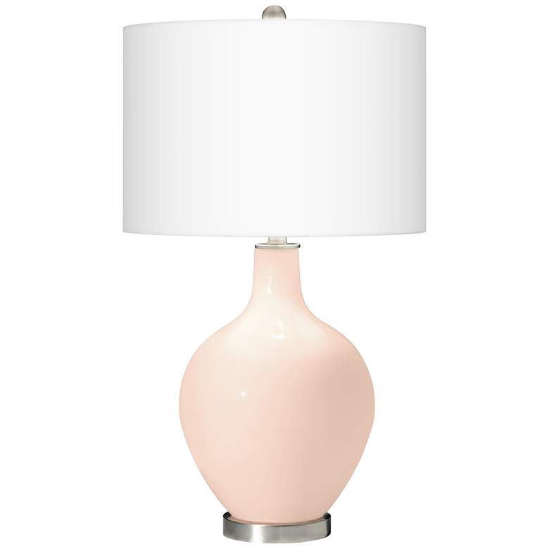 Image 2 Color Plus Ovo 28 1/2 inch High Linen Pink Table Lamp