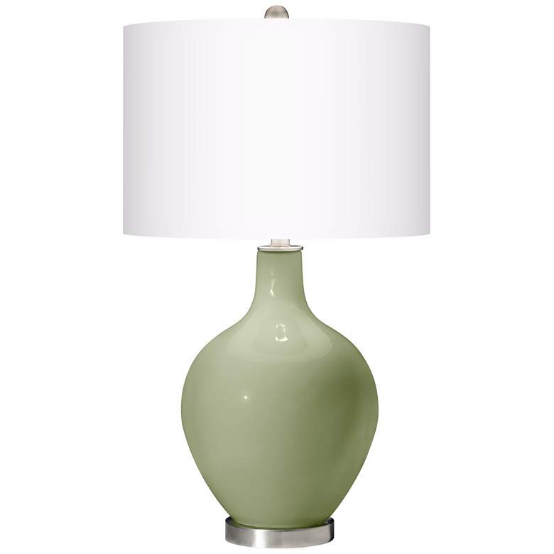 Image 2 Color Plus Ovo 28 1/2" High Majolica Green Glass Table Lamp