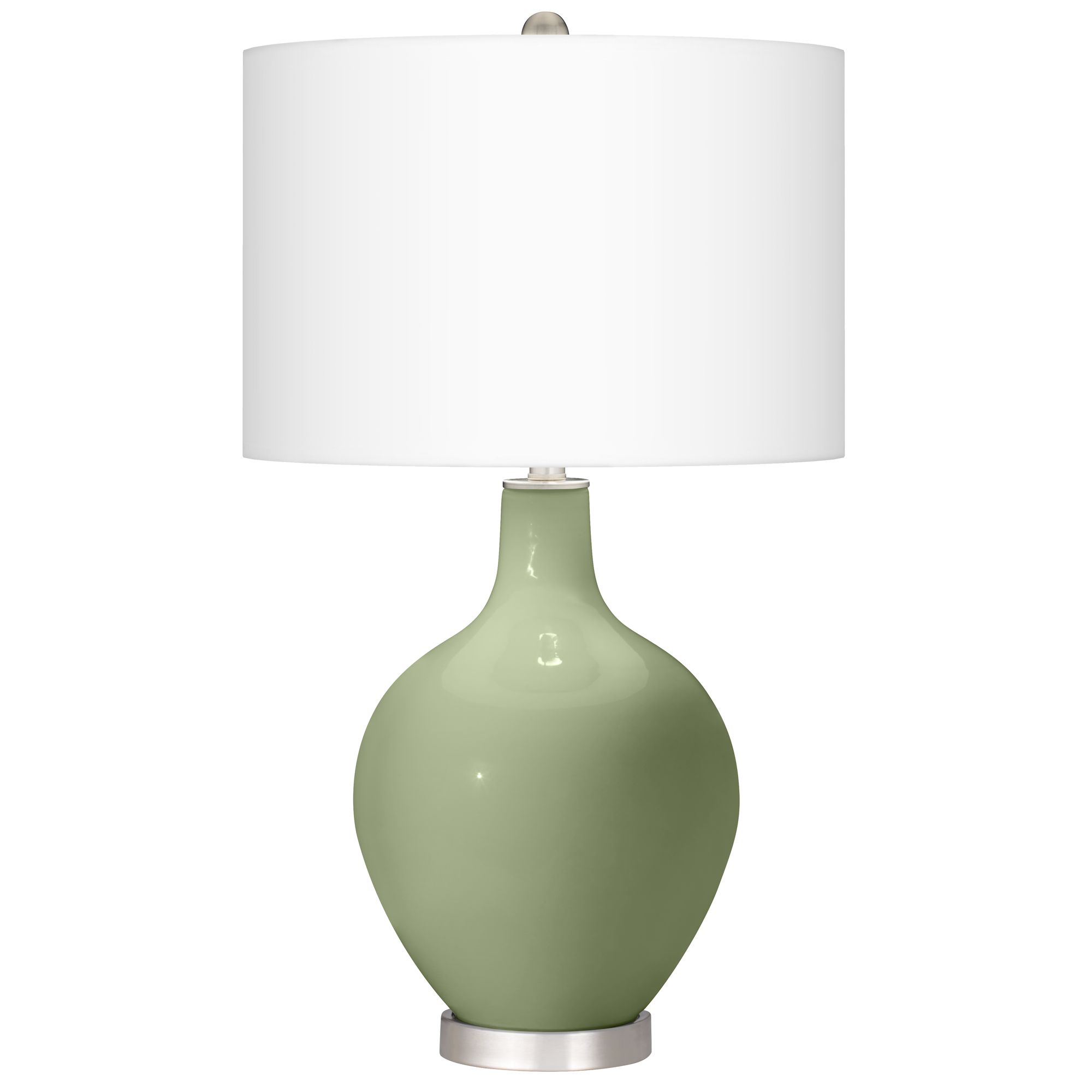 Color Plus Ovo 28 1/2" High Majolica Green Table Lamp with USB Dimmer