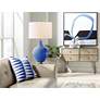 3_Color Plus Ovo 28 1/2" High Modern Coastal Dazzling Blue Table Lamp more views