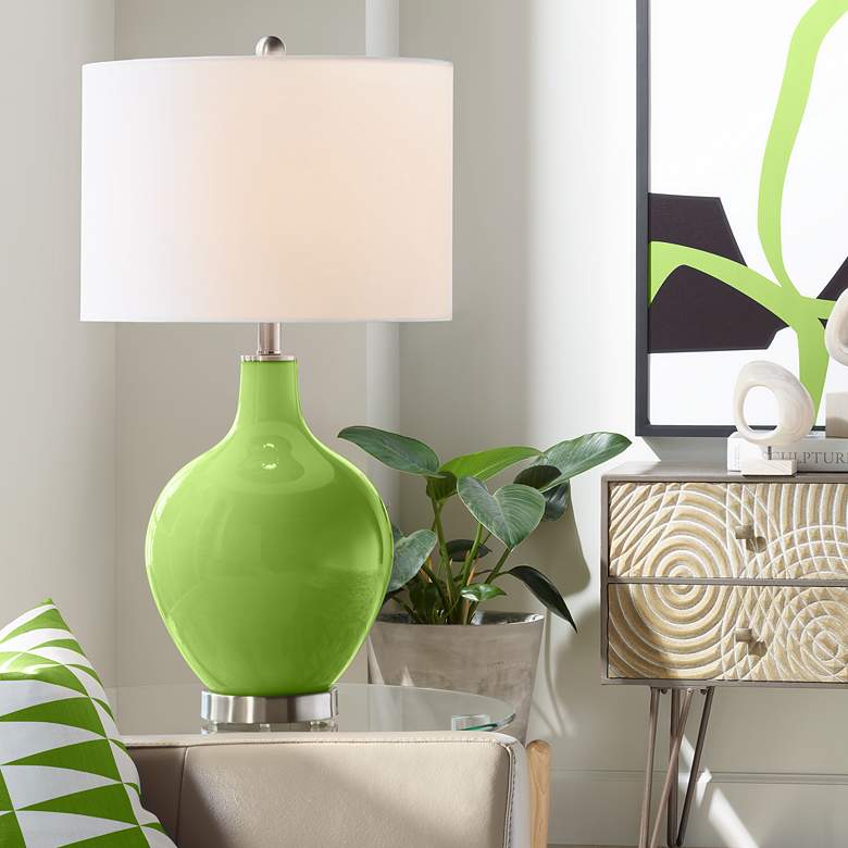 Image 1 Color Plus Ovo 28 1/2" High Modern Glass Gecko Green Table Lamp