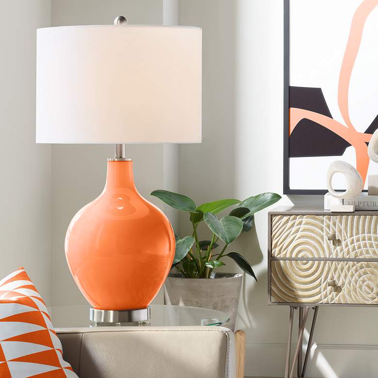 Image 1 Color Plus Ovo 28 1/2" High Modern Invigorate Orange Table Lamp