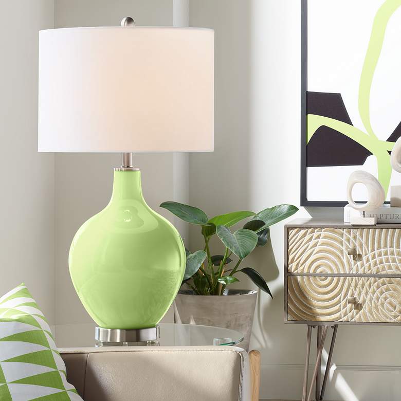 Image 1 Color Plus Ovo 28 1/2" High Modern Lime Rickey Green Table Lamp