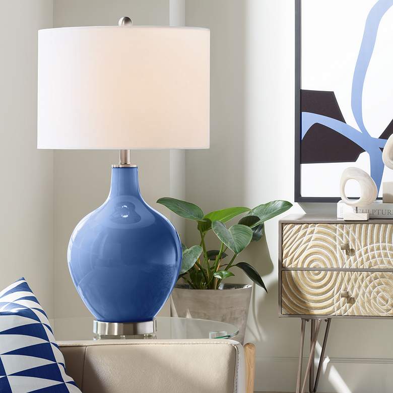 Image 1 Color Plus Ovo 28 1/2" High Monaco Blue Table Lamp