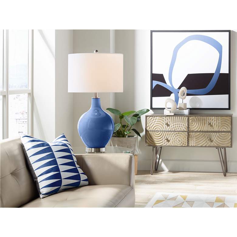 Image 3 Color Plus Ovo 28 1/2" High Monaco Blue Table Lamp more views