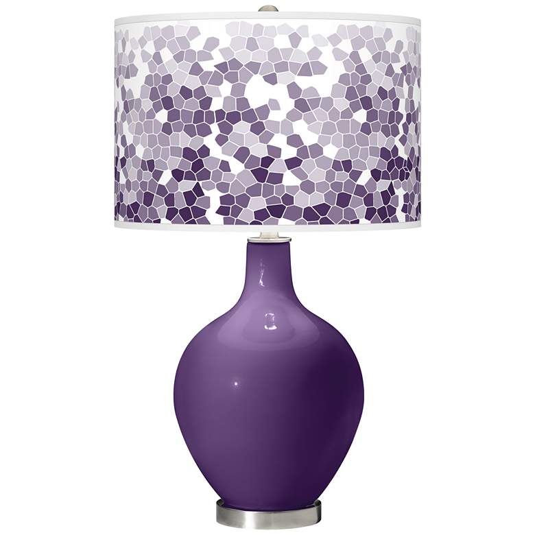 Image 1 Color Plus Ovo 28 1/2" High Mosaic Shade Acai Purple Table Lamp