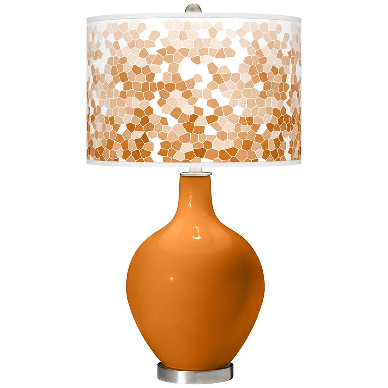 Image 1 Color Plus Ovo 28 1/2" High Mosaic Shade Cinnamon Spice Table Lamp