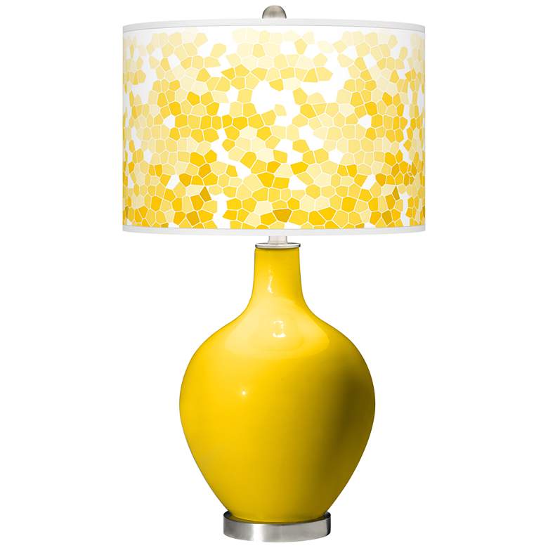 Image 1 Color Plus Ovo 28 1/2" High Mosaic Shade Citrus Yellow Table Lamp