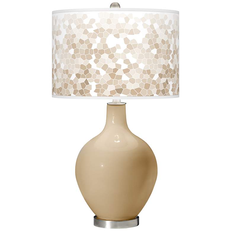 Image 1 Color Plus Ovo 28 1/2" High Mosaic Shade Colonial Tan Table Lamp