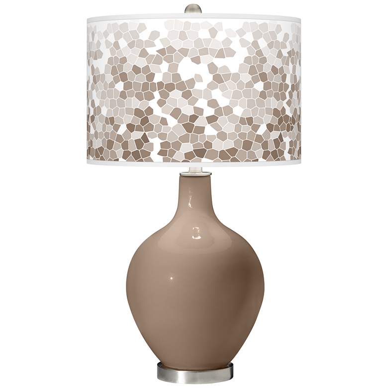 Image 1 Color Plus Ovo 28 1/2" High Mosaic Shade Mocha Brown Table Lamp