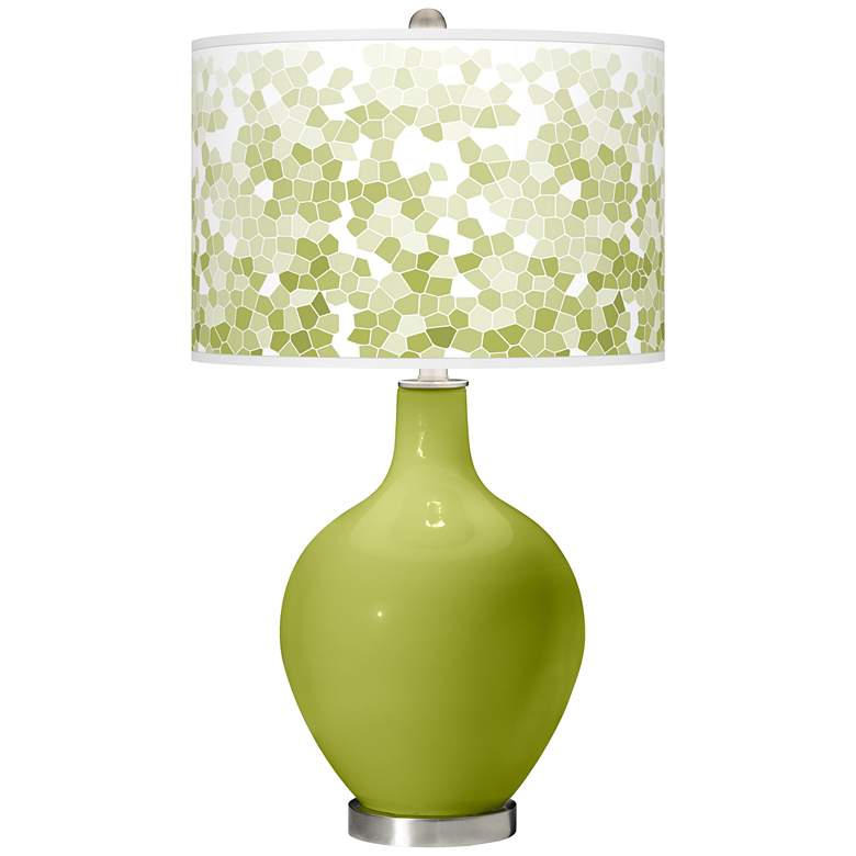 Image 1 Color Plus Ovo 28 1/2" High Mosaic Shade Parakeet Green Table Lamp