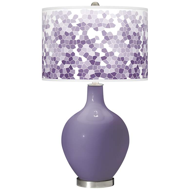 Image 1 Color Plus Ovo 28 1/2" High Mosaic Shade Purple Haze Table Lamp