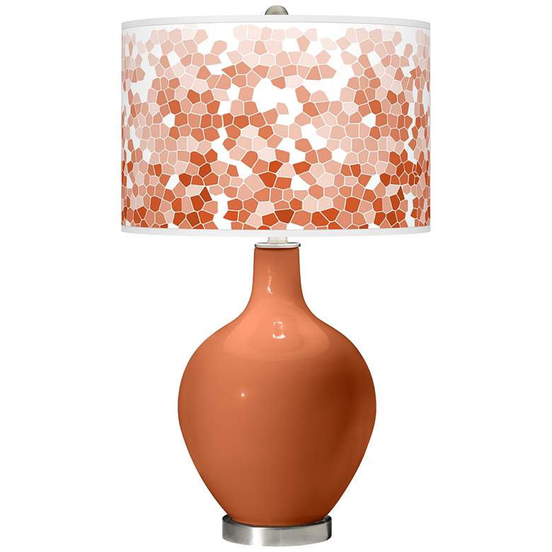Image 1 Color Plus Ovo 28 1/2" High Mosaic Shade Robust Orange Table Lamp
